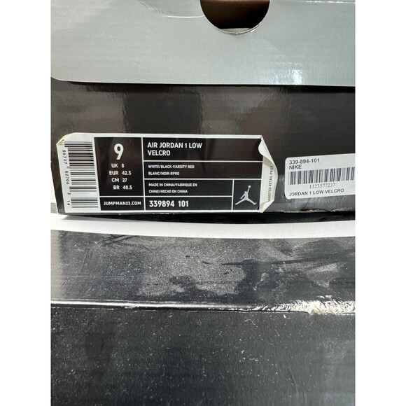 Size 9 - Air Jordan 1 Low Velcro Varsity Red RARE - Picture 5 of 5